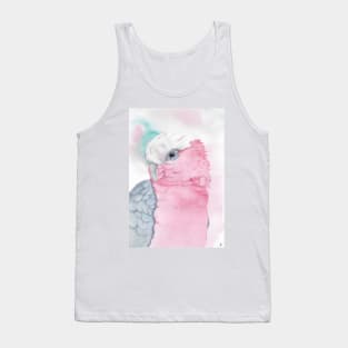 galah cockatoo pink watercolor portrait Tank Top